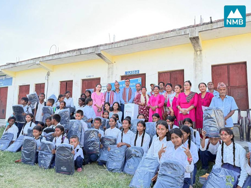 Distribution of uniforms, bags, stationery, and other educational items.