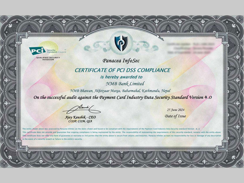 PCI Certificate
